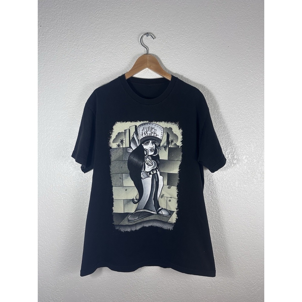Funk Freaks Custom Graphic T-Shirt Black Short Sleeve Men's Size L
